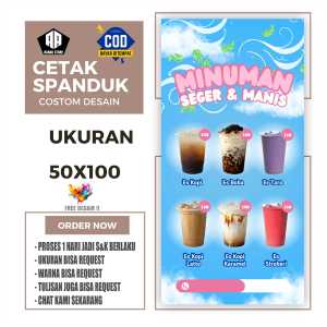 Cetak Spanduk Banner MINUMAN SEGAR MANIS Costom Desain