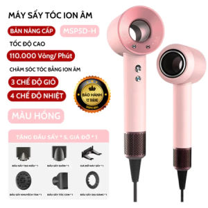 [Tặng 5 đầu sấy] Máy Sấy Tóc Ion Âm 5in1 Không Cánh Quạt 3 Tốc Độ Công Suất 1600W 2 Chiều Chuẩn Salon