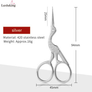 Stainless Steel Scissors Crane Mouth Scissors Retro Classic Vintage Durable Scissors Nail Art Manicure Tools
