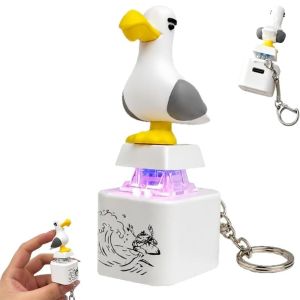 【Ready Stock&COD】DIVATEN Real Sound Seagull Button Keychain Button Battery Type-C Charging Clicker Sensory Toy Funny LED Light Sound Button Keychain For Adults Children
