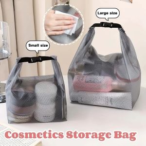 Large Capacity Cosmetics Storage Bag Snap Button Portable Waterproof Makeup Bag Toiletry Bag