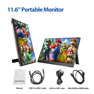 AHXJKA Portable Monitor 15.6Inch Portable Gaming Monitor 100%RGB HDMI Type-C 1080P Full HD Computer Monitor For PC PS3/4/5 Switch Xbox Laptop