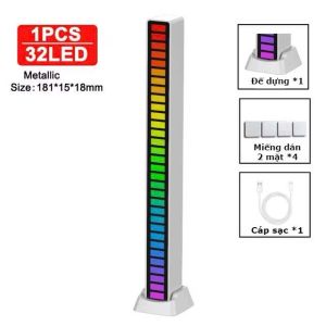 Đèn nháy theo nhạc Led RGB cảm ứng âm thanh đèn trang trí decor phòng 32 hạt Led 16 triệu màu
