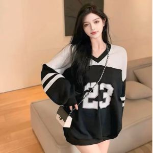 SWEATER 23 VNECK WANITA OVERSIZE FLEECE II SWEATER KOREAN STYLE ULLZANG STYLE CREWNECK WANITA TERBARU