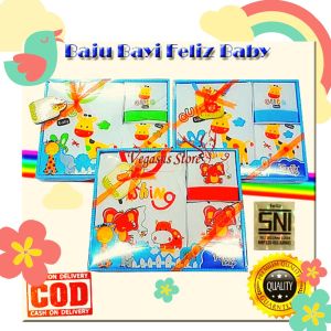 Baju Bayi Gift Set Baby Feliz Baby Gift set Pakaian Bayi Set Kado-Vegasus Store(COD)\r\n\r\n Mengenal Gift Set Pakaian Bayi Feliz Baby\r\n\r\nGift Set Pakaian Bayi Feliz Baby adalah produk yang dirancang khusus sebagai kado kelahiran atau untuk bayi sendiri. Produk ini terdiri dari 1 atasan lengan pendek, 1 bawahan celana pendek, dan 1 topi. Terbuat dari bahan kaos yang halus dan lembut serta tidak panas sehingga nyaman digunakan oleh bayi. Selain itu, gift set ini juga memiliki desain kotak yang menarik, menjadikannya sebagai pilihan yang tepat sebagai kado kelahiran atau untuk bayi sendiri.\r\n\r\n Spesifikasi Gift Set\r\n\r\nBerikut adalah spesifikasi dari Gift Set Pakaian Bayi Feliz Baby:\r\n- Terdiri dari 1 atasan lengan pendek, 1 bawahan celana pendek, dan 1 topi.\r\n- Terbuat dari bahan kaos yang halus, lembut, dan tidak panas.\r\n- Dirancang khusus dengan desain kotak yang menarik sebagai kado kelahiran atau untuk bayi sendiri.\r\n- Warna dan motif sesuai ketersediaan stock.\r\n\r\n Keunggulan Material\r\n\r\nBahan kaos yang digunakan pada gift set ini sangat halus dan lembut, sehingga nyaman digunakan oleh bayi. Bahan ini juga tidak panas, menjadikannya sebagai pilihan yang tepat untuk bayi baru lahir atau bayi yang masih sangat sensitif terhadap suhu.\r\n\r\n Desain Menarik\r\n\r\nGift set ini dirancang khusus dengan desain kotak yang menarik, menjadikannya sebagai pilihan yang tepat sebagai kado kelahiran atau untuk bayi sendiri. Desain ini juga memudahkan orang tua dalam merawat bayi, karena mudah dipakai dan dilepas.\r\n\r\n Cara Memesan Gift Set Pakaian Bayi Feliz Baby\r\n\r\nBerikut adalah langkah-langkah untuk memesan gift set ini di Vegasus Store:\r\n\r\n Pilihan Warna & Motif\r\n\r\nWarna dan motif gift set ini disesuaikan dengan ketersediaan stock. Jika Anda memilih random, kami akan mengirimkan gift set acak sesuai stock yang tersedia.\r\n\r\n Proses Pemesanan\r\n\r\nAnda dapat memesan gift set ini secara online melalui website Vegasus Store. Anda cukup memilih warna dan motif yang diinginkan, kemudian mengisi data diri dan alamat pengiriman.\r\n\r\n Pembayaran COD\r\n\r\nVegasus Store menyediakan metode pembayaran COD (Cash On Delivery) untuk memudahkan pelanggan dalam melakukan transaksi. Pelanggan dapat membayar langsung ketika barang diterima.\r\n\r\n Manfaat Gift Set Pakaian Bayi Feliz Baby\r\n\r\nBerikut adalah beberapa manfaat dari gift set ini:\r\n\r\n Sebagai Kado Kelahiran\r\n\r\nGift set ini sangat cocok digunakan sebagai kado kelahiran untuk bayi baru lahir. Desainnya yang menarik dan bahan yang nyaman digunakan menjadikannya sebagai pilihan yang tepat sebagai kado kelahiran.\r\n\r\n Untuk Bayi Sendiri\r\n\r\nGift set ini juga sangat cocok digunakan untuk bayi sendiri. Desainnya yang menarik dan bahan yang nyaman digunakan menjadikannya sebagai pilihan yang tepat untuk bayi sendiri.\r\n\r\n Kenyamanan & Keamanan\r\n\r\nBahan kaos yang digunakan pada gift set ini sangat halus dan lembut, sehingga nyaman digunakan oleh bayi. Gift set ini juga dirancang khusus dengan desain kotak yang memudahkan orang tua dalam merawat bayi, karena mudah dipakai dan dilepas.