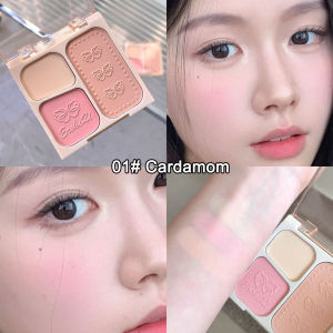 3 In 1 Highlighter Blush Palette with Mirror Pearly Blush Shiny Eyeshadow Face Makeup Palette Female Cosmetic Set