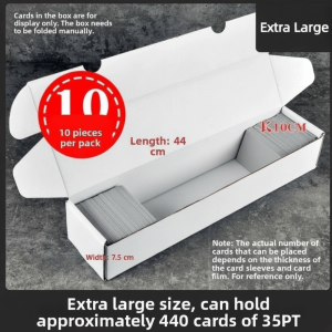 COOLSOOL 10PCS Large Capacity Trading Card Storage Box White Portable Sports Card Box Practical Cardboard Baseball Card Box For PSA/CGC/BCW/MTG Etc