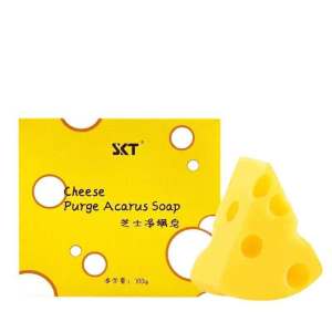 Anti-Mite Cheese Facial Soap Acne Removing Bath Soap Facial Wash Bath Shower Soap Oil Control Cleansing Soap 100g SKT芝士皂除菌除螨