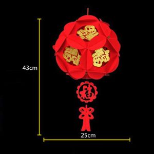 LYMEDIA Waterproof Golden Fu Character Festival Decor Chinese  Year Hanging Ornaments Red Lantern Lantern Festival