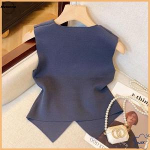 Follow Get More【Metonna】 French Temperament V-neck Single Breasted Sleeveless Knitted Vest For Women