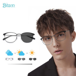 COD Kacamata Frame Anti Radiasi Photocromic Lensa Fotocromik 2 in 1 Korean Fashion Gaya Pria Wanita