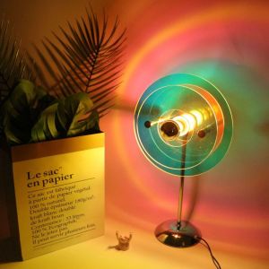 GOODOO 3 Color Dimmable Led Table Lamp USB Rechargeable LED Rainbow Desk Light  Atmosphere Lamp Home