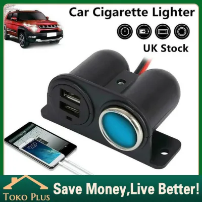 12-24V Adapter Charger Mobil Fast Charging Dual Usb 5V Charger Mobil Car Soket Splitter Untuk Mobil Dan RV Power Outlet Aksesoris Universal Charger Mobil Charger Power Adaptor