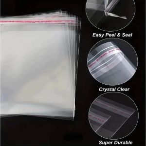200Pcs Opp Plastic self sealing Packaging Bag With Tape Sealing (For Mask LiptintsStickersEtc)