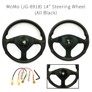 CPA (6740) (32cm) 8918 14" UNIVERSAL RACING STEERING WHEEL ALUMINUM WITH HORN BUTTON FOR CAR (MOMO)