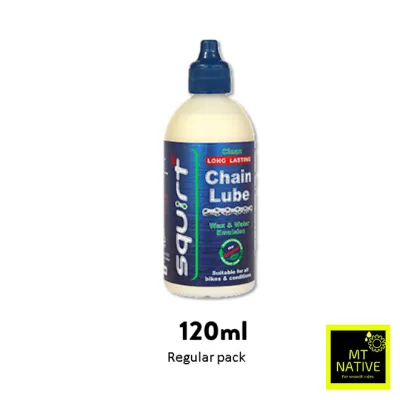 SQUIRT CHAIN LUBE - 120ml [bicycle/motorcycle chain Wax and water emulsion lube] Grease Free Clean Chain no Oil