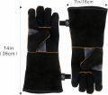 Extreme Heat & Fire Resistant Gloves Leather with Kevlar Stitching,Mitts Perfect for Fireplace, Stove, Oven, Grill, Welding, BBQ, Mig, Pot Holder, Animal Handling. 