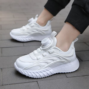 Button Shoes Childrens Shoes 2023 Autumn Mesh Breathable School Small White Shoes For Boys And Girls Sneakers  Boys Casual Shoes Kids Shoes
