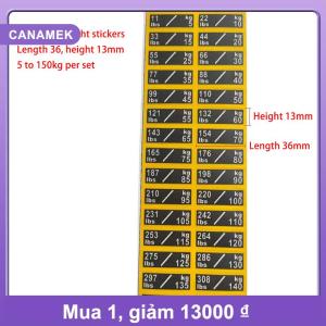 【CANAMEK】 Trọng lượng Stack nhãn 4.5kg đến 150kg nền đen số Trắng Trọng lượng Stickers cho thiết bị tập thể dục phòng tập thể dục sức mạnh Đào Tạo