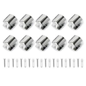 10pcs Hợp kim kẽm kệ kính kẹp hỗ trợ chân đế Clip kệ tủ hỗ trợ tấm phẳng trở lại núi chủ lâu dài