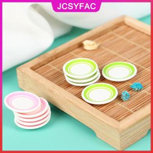 JCSYFAC 5 cái túi 1:12 Dollhouse thu nhỏ đầy màu sắc tấm món ăn phụ kiện nhà bếp đồ chơi