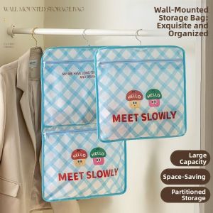 MINIMALUX Zipper Closure Hanging Storage Bag Cartoon Space Saving Storage Organizer Versatile Underwear Storage Pouch Home Wardrobe