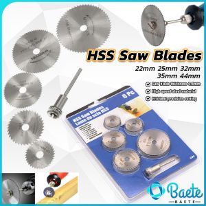 Baete 6pcs/set HSS Circular Saw Blade High Speed Steel Woodworking Cutting Disc 22mm-50mm