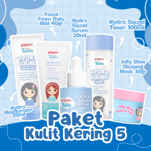 PIGEON TEENS HYDRA SQUAD SERIES SET Paket Skincare Remaja Ekstra Melembapkan Hyaluronic & Ceramide