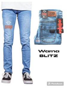 Celana Jeans Panjang Pria Premium Slimfit Pensil Celana Cowok Distro Model Jeans Pensl Panjang Terbaru Bahan Melar Warna Blitz Navy Hitam dan Stone tidak sobek sobek