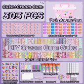 303PCS Cream Guka Set Material Bag for Children DIY Handmade Girls Guka Toy Festival Creative Gift