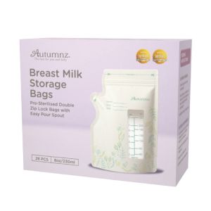 Autumnz Double Zip-Lock Breastmilk Storage Bag (28 bags) THERMAL SENSOR Non Thermal & Animal Land - 3.5oz/5oz/6oz/8oz *SUPERBRANDS AWARD*