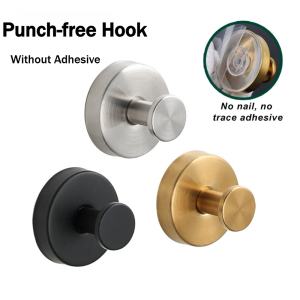 Stainless Steel Suction Cup Hook Reusable Punch-free Wall Hanging Hook for Bathroom Kitchen Vacuum Suction Cup Hook