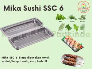 Mika Sushi SSC 6 isi 50 pcs |Mika Kemasan Sushi/Herb/Sosis |Mika Tebal