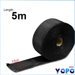 YoPo Motorcycle Thermal Wrap for Exhaust Pipe Cover Heat Resistant Cloth and Metal Cable Ties