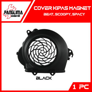 Cover Kipas Magnet Honda Scoopy Old Carbu & Spacy Lama & Beat Karbu Penutup Tutup Tameng Pelindung Magnit Radiator Hitam Polos