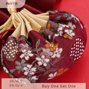 PHYTR HOT Chinese Style Purse Pouch Drawstring Women Tassel Storage Bag Multi-color Embroidery Cloth Jewelry Pouch For Wedding Guests