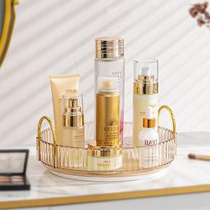 คุณภาพสูงชั้นวางเครื่องปรุง 1-3ชั้น หมุนได้ 360° ชั้นวางเครื่องปรุงในครัว ชั้นวางเครื่องสำอาง แบบหมุน โปร่งใส