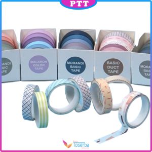 PTT Masking Tape Set 5pcs Essential Collection Isi 5 Selotip Bahan Kertas Washi Warna Warni