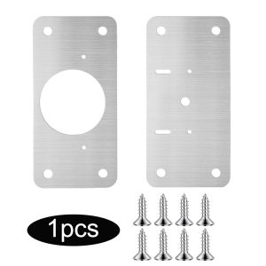 [Warm Homie] 4PCS Hinge Repair Plates  Stainless Steel Cabinet Door Hinges Plate with Screws  Hinge Hole Repair Tools