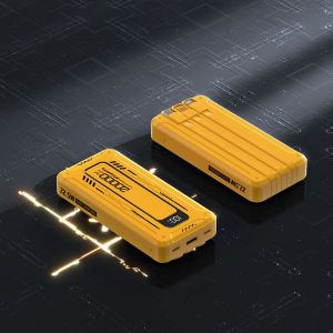 Phong cách công nghiệp pin sạc dự phòng với sạc siêu nhanh và nhiều cáp