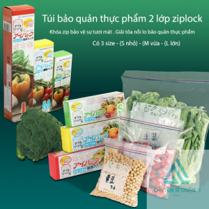 Túi Zip Đựng Thực Phẩm Dự trữ Bảo Quản Thực Phẩm Đông lạnh Túi Đựng Thực Phẩm Bằng Nhựa PE An Toàn Có Thể Tái Sử Dụng Nhiều Lần