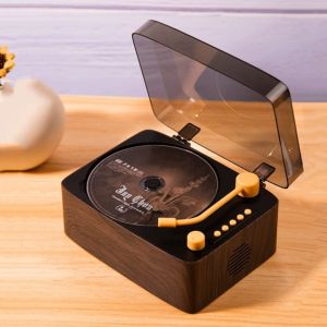 CD Player Kotak Kulit Portable Bluetooth Speaker Dengan Remote