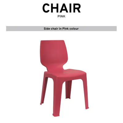 4Units Plastic Side Chair PVC Chair Stackable Plastic Chair Dining Chair Colourful Chairs Restaurant Chair Cofffee Shop Chair Kopitiam Chair Canteen Chair