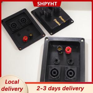 [COD] Ship within 24 hours 1Pcs Red Black Wiring Terminal Audio Accessories Cable Clamp 4 6 Hole Audio Speaker Junction Box XLR Socket Connector