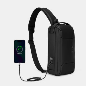 Kingsons anti-theft Sling Bag Outdoor Travel Men USB Crossbody Chest Bag With TSA lock