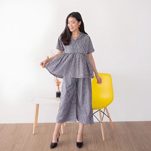 RED-Setelan Celana Kulot Korean Style 749/Setelan Wanita 2in1/Set Hoodie Square/Setelan Casual Modern