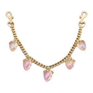RGFV STORE Anh đào Móc khóa đính hạt Màu hồng Dây đeo cổ thời trang Móc khóa tua rua Móc khóa tự làm Sự quyến rũ  dây chuyền túi dâu tây Trang trí túi xách
