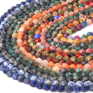 6/8/10 มิลลิเมตรแฮนด์เมดเหลี่ยมเพชรพลอยหินธรรมชาติลูกปัดลาบราดอไรต์ Jaspers อาเกตไพฑูรย์ A Mazonite Tigger ตาอเมทิสหินลูกปัดสำหรับสร้อยคอสร้อยข้อมือเครื่องประดับ DIY ทำ 14 "(36เซนติเมตร)