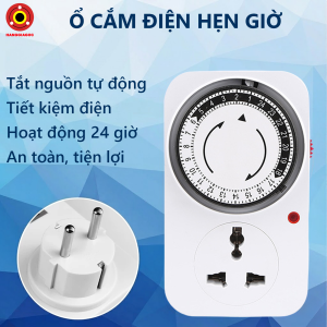 Ổ Cắm Hẹn Giờ Cơ GMT04 Tự Động Bật Tắt Thiết Bị Tiết Kiệm Điện Lắp Đặt Dễ Dàng Công Suất Cao Bền Bỉ