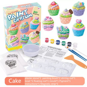 Paint Gypsum Arts And Craft Toy DIY Set Children Diy Dinosaur Plaster Mould Shaping Toy Painting Set Girls Creative Graffiti Color Painting Cake Dinasour Carstone Kit